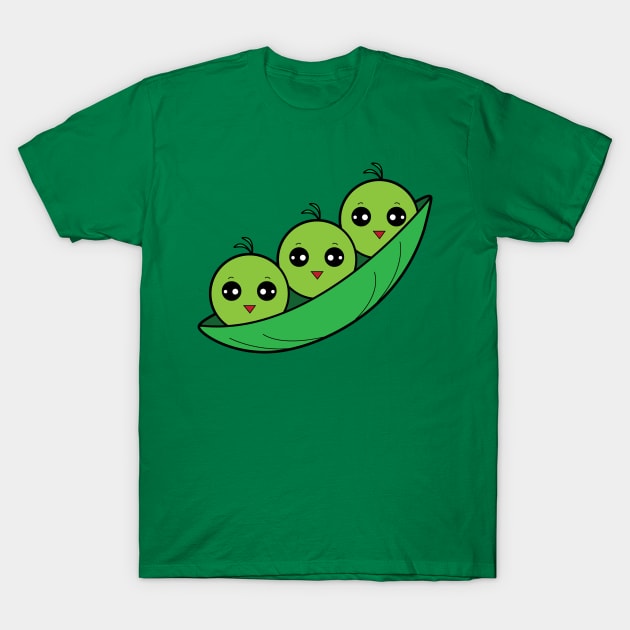 Cute Cartoon Three Peas in a Pod T-Shirt by PenguinCornerStore